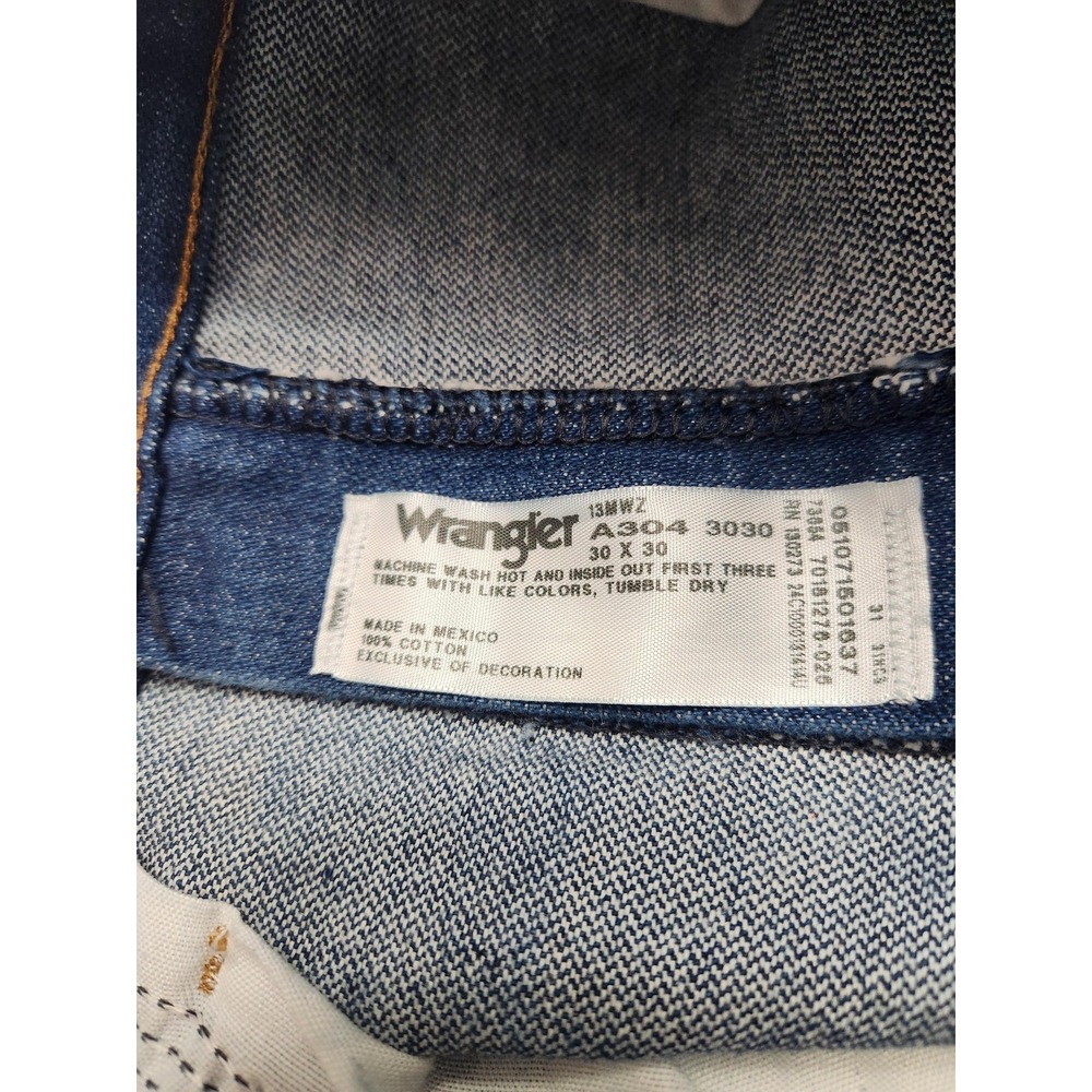 Wrangler 13MWZ Cowboy Cut Jeans Mens 30x30 Blue Straight Leg Dark Wash Denim - Picture 3 of 10